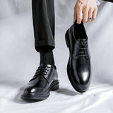 Xajzpa Height Boosting Men's Formal Shoes 3/6/8cm Spring Classic Fashion Business Luxury Men's Versatile Oxford Suit Shoes