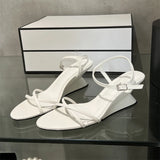 xajzpa Summer Design Hollow Out Wedges Sandals Women Street Style Ankle Buckle Strap Banquet Dress Female Shoes Zapatos De Mujer