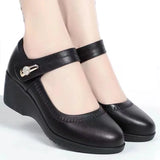 Xajzpa  Women Fashion Black Pu Leather Office Square Heel Pumps Lady Casual Sweet Light Weight Comfort Spring Summer Heel Shoes