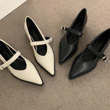 Xajzpa New Style Elegant Pointed Toe Women Heels Shoes Chunky Fashion Heeled Sandals Summer Party Pumps Dress Sandals Zapatos Mujer