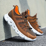 Xajzpa Men's Casual Shoes Breathable Slip in Non Slip Mesh  Upstream Shoes Outdoor Flat Bottom Walking Shoes Sizes 39-48