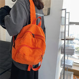 Schoolbag Female Simple Student Retro Washable Canvas Leisure Backpack Female