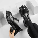 Xajzpa Men's Low-top Casual Leather Shoes Thick-soled Heightened Formal Leather Shoes Men's New Heightened All-match Men's Shoes