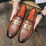 Men's leather Shoes Office Shoes Men Flats Leather Gold Glitter wedding banquet Loafers Comfortable Business Shoes Zapatos