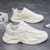 Xajzpa Men's Chunky Dad Shoes: 2025 Summer Breathable Running Sneakers with Thick Soles for Students