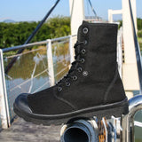 Xajzpa Men's Fashion Canvas Shoes Spring and Autumn Outdoor Shoes Thick-soled High-top Shoes Cuff Shoes Fashion Sports Shoes