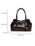Xajzpa Oil PU Leather Hobo Handbag Slouchy Shoulder Bag Retro Top-Handle Bag Large Work Bags for Women Gilrls Tote Work Shopping Travel