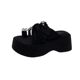 Xajzpa Clogs With Heel Summer Outside Sandals Buckle Strap Espadrilles Platform Female Shoe Womens Wedges Thick High Girls New Ank