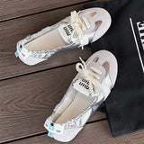 Xajzpa 2025 Women Shoes Sneakers Casual Flats Canvas Shoes Lace Up Summer Trend Dress Zapatos Mujer Breathable Shallow New Ladies Shoes