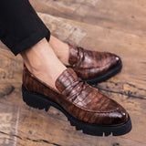 Xajzpa - Classic Crocodile Skin Oxfords Men Shoes Summer Casual Shoe Man Fit Wedding Party British Men's Footwear Male Flats Zapatos