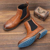 Xajzpa 7-13 leather chelsea boots brand Brogue comfortable fashion boots leather #AL667