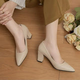 Xajzpa New High Heel Shoes Pointed Shallow Patent Leather High Heels Fashion Elegant Shoes Women Thin Heel Platform Work Shoes Pumps