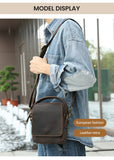 Xajzpa 100% Genuine Leather Men Shoulder Bags Husband Retro Crazy Horse Leather Male Messenger Crossbody Bags Vintage Cross Body