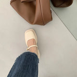 Mary Jane Shoes Women Square Toe British Style Small Leather Shoes Women Thick Heels Elegant Shallow Footwear Fashion Lady Shoes