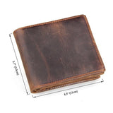 Xajzpa Crazy Horse Genuine Leather Men's Wallets with Coin Pocket Vintage Male short Purse Function Men Wallets with Card Holders Brown