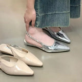 Xajzpa New Style Women's Fashion Heels Sandals Pointed Toe Elegant Shoes Fashion Slingback Slippers Summer Dress Flip Flops Sandalias