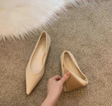 Xajzpa Sharp pointed flat shoes for women shallow mouth style elegant  fashionable soft sole casual versatile comfortable single shoe