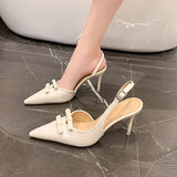 Xajzpa New Style Fashion Women's Shoes Sandals Ladies High Heels Pointed Toe Brief Pumps Nude Platform Spikes Retro Spring Fine Sweet