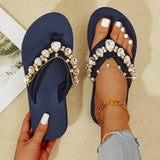 Xajzpa   Large Size Women's Slippers 24 Summer Sandals New Flat Bottomed Clip Toe Women's Shoes Beach Women's Outerwear Flip Flops