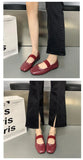 Xajzpa Square Toe Women Flats Shoes Mary Jane Shoes Fashion Shallow Elastic Band Spring Autumn Ladies Comfort Soft Sole Shoes