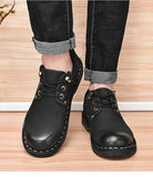 Xajzpa Men Genuine Leather Vintage Loafers Casual Shoes Mens Breathable Driving Flats Fashion Sewing Men Leisure Shoes Sneakers
