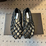 Xajzpa Luxury Brand Designer Flat Sandals for Women Fashion Woven Hollow Loafers Summer 2026 Comfort Beach Casual Shoe Zapatos De Mujer
