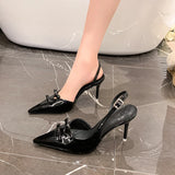 Xajzpa New Style Fashion Women's Shoes Sandals Ladies High Heels Pointed Toe Brief Pumps Nude Platform Spikes Retro Spring Fine Sweet
