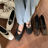 Korean Style Women Casual Flats Comfortable Soft Boat Shoes Loafers Ballerina Shallow Ballet Flat Shoes Women Slip on Side