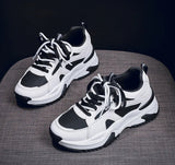 Xajzpa Women's Spring New Breathable Student Casual Shoes Thick Bottom Increased Height Simple Comfortable Versatile Sports Shoes