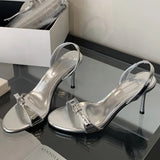 Xajzpa Summer Fashion Narrow Band Open Toe Sandals Thin Low Heel Gladiator Women Party Shoes Zapatos De Mujer