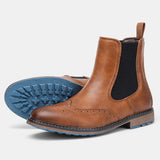 Xajzpa 7-13 leather chelsea boots brand Brogue comfortable fashion boots leather #AL667