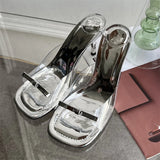 xajzpa Summer Fashion Butterfly-knot Satin Women Slipper Slip On Ladies Sandal Thin High Heel Outdoor Dress Slides Shoes