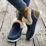 Women's Flat Furry Shoes, Cozy Slip-on Sneakers With Warm Plush Lining, Casual Comfort Shoes For Winter