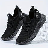 Women's Solid Color Mesh Sneakers, Lace Up Lightweight Flat Sporty Trainers, Breathable Low-top Running Shoes