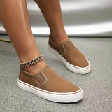 Women's Unisex Solid Color Canvas Shoes, Casual Slip On Outdoor Shoes, Comfortable Low Top Shoes