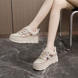 Women's Cutout Design Platform Sneakers, Casual Lace Up Outdoor Shoes, Comfortable Low Top Shoes