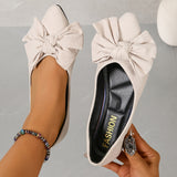 Women's Bowknot Decor Flat Shoes, Casual Point Toe Slip On Shoes, Lightweight & Comfortable Shoes