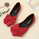 Women's Bowknot Decor Flat Shoes, Casual Point Toe Slip On Shoes, Lightweight & Comfortable Shoes