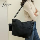 Big Black Shoulder Bags For Women Large Hobo Shopper Sac Solid Color Quality Soft Leather Crossbody