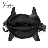 Big Black Shoulder Bags For Women Large Hobo Shopper Sac Solid Color Quality Soft Leather Crossbody