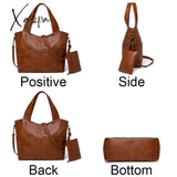 Big Black Shoulder Bags For Women Large Hobo Shopper Sac Solid Color Quality Soft Leather Crossbody