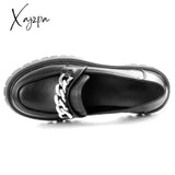 Big Size 36-43 Platform Loafers Metal Chain Women Punk Shoes Thick Sole British Style School Casual