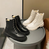 Women's Solid Color Fluffy Boots, Side Zipper Soft Sole Platform Warm Lined Boots, Winter Non-slip Snow Boots