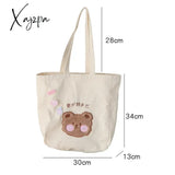 Cartoon Shoulder Bag Women Canvas Large Capacity Cute Shopper Bags Girls Ins Fashion Casual Book