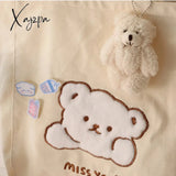 Cartoon Shoulder Bag Women Canvas Large Capacity Cute Shopper Bags Girls Ins Fashion Casual Book