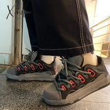 Casual Mens Sneakers American Retro Grey Black Fashion Harajuku Style Women Athletic Comfortable