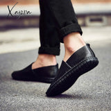 Casual Shoes Spring Summer Genuine Leather Men Loafers New Outdoors Fashion Solid Solors Soft