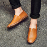 Casual Shoes Spring Summer Genuine Leather Men Loafers New Outdoors Fashion Solid Solors Soft