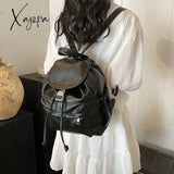 Casual Women High Capacity Backpacks Solid Designer Pu Leather School Shoulder Bag For Teenagers