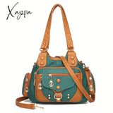 Chic Y2K Contrast Crossbody Shoulder Bag - Rivet Accents Everyday Women’s Hobo Purse